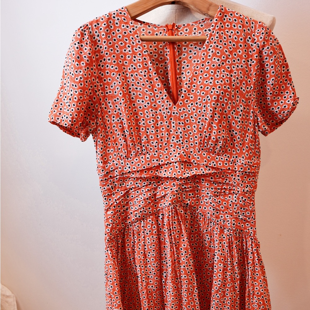 Anthropologie Floral Red Dress